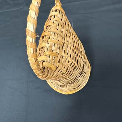 Authentic Caxixi, 10.75" x 5", EXTRA LARGE, Rattan Woven, Dried Gourd Bottom - MINT image 9