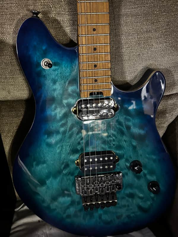 Christmas Bundle!!!  2020 EVH Wolfgang WG Standard QM with Baked Maple Fretboard  - Present - Chlorine Burst.   Plus Fender Mustang I V2 20-Watt 1x8-Inch Combo Electric Guitar Amplifier image 1