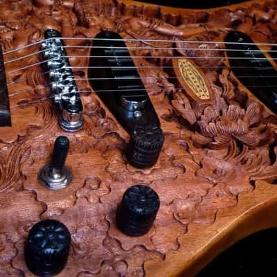 Blueberry Handmade Electric Guitar Hindu Motif with Seymour Duncan Pickups image 18
