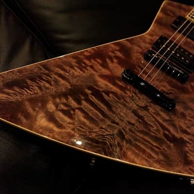 Jackson USA Custom Shop Explorer '94 ex. Marty Friedman (Megadeth era) Transblack Quilt Top image 2