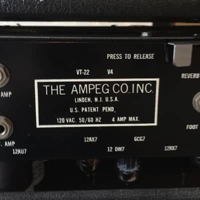 Ampeg V-4 100-Watt Amp Head with Reverb 1971 - Black image 3