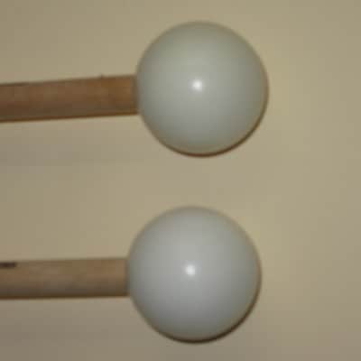 ONE pair new old stock (with packaging) Malletech OR45B Orchestra Series Mallets (Bells, Xylophone, Glock and multi-percussion) 1 and 1/8" Hard Heavy White Ball Heads, Orchestra Length Birch Handles (from around 2019) Made in USA image 17