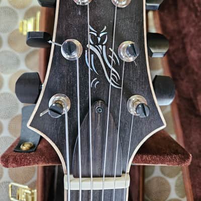 PRS Private Stock Singlecut Archtop, Bear Claw Spruce, Satin Frostbite, Ziricote Neck, Ebony Board with Brushstroke Birds Inlays, Aluminum-bronze 2-piece bridge, Ebony Tailpiece. image 7