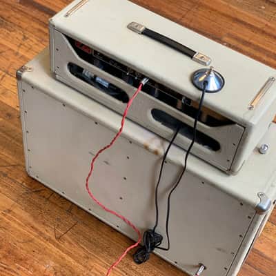 1963' USA made Fender Bandmaster transition era Blonde Tolex Head & Cabinet - AB763 circuit image 2