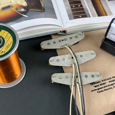 GVT “ NOS Wire “ Handwound Pickups for Stratocaster ®️ Original Pre CBS  1955 Magnet Wire Ltd. Ed. Anaconda Heavy formvar 1964 - Set No02 image 14