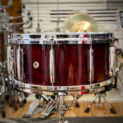 Pearl 6.5x14 Masters Custom Maple Snare Drum - Wine Red - 1990s image 5