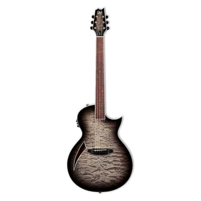 ESP LTD TL-6QM Thinline A/E Guitar - Charcoal Burst - B-Stock image 2