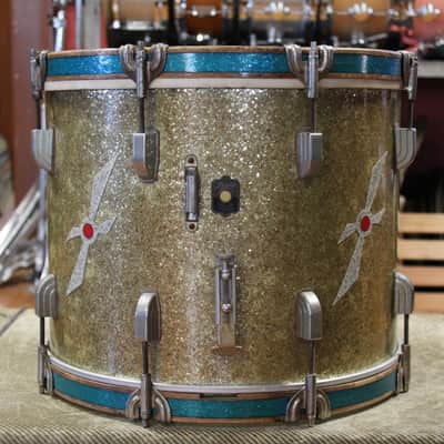 Septemeber 1940 Leedy 12x15 Marching Snare Drum in Gold Sparkle Full Dress image 1