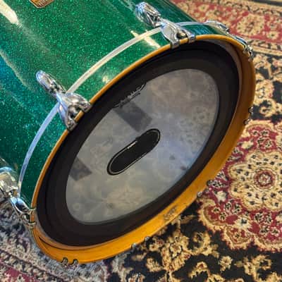 USED 1990's Gretsch Square Badge USA Custom in Green Sparkle - 18x20, 10x12, 14x15 image 10