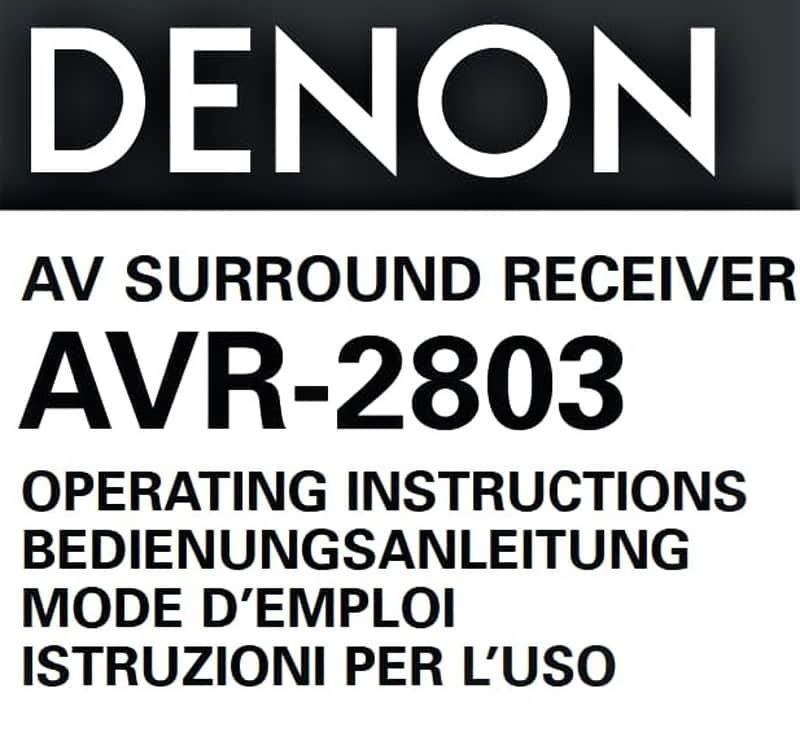 DENON AVR-2803 BEDIEN-Anleitung-MANUAL-Guide~4 Sprachen~portofrei als DOWNLOAD image 1