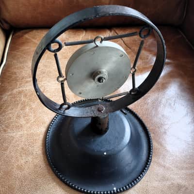 Vintage 1930s American Microphone Co. Carbon "Ring & Spring" Mic w/ Heavy Desk Base image 4