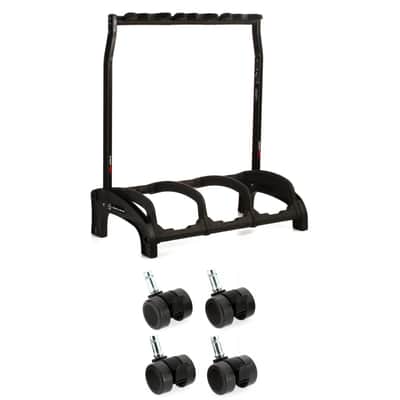 K&M 17513 Guardian 3 Guitar Stand and 4 Casters - Black image 1