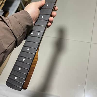 Left hand Round End stainless steel 22frets gloss roasted flame Maple Electric guitar neck Rosewood fingerboard image 6