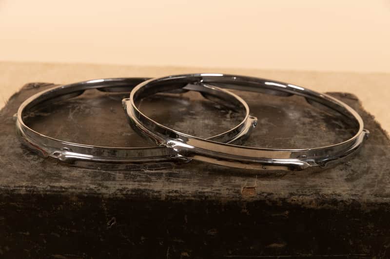 Chrome Over Brass 13" Triple Flange Hoops (Pair) image 1