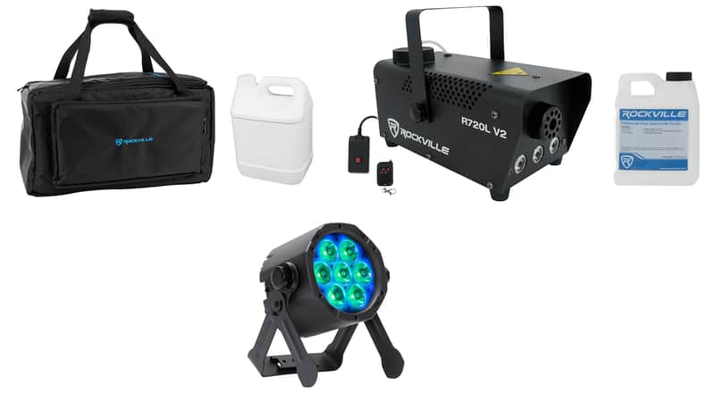 American DJ ElectraPix Par 7 RGBAL+UV LED IP65 Wireless DMX Par Light+Fogger+Bag image 1