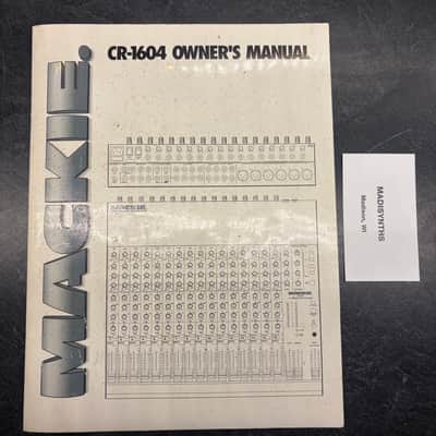 Mackie Owner’s Manual (820-001-00) for CR-1604 image 1