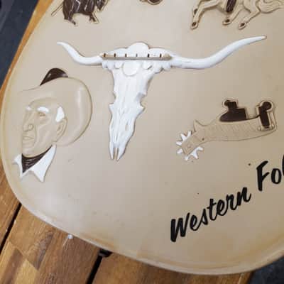 Emenee Western Guitar  vintage antique toy guitar with 3D graphics image 5