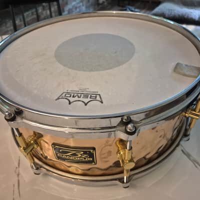 Canopus 'The Bronze' Hammered Snare Drum 14x6.5 w/Die Cast Hoops image 5