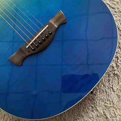 Tagima Modena Electric Acoustic Guitar, Maple Neck, Rosewood Fingerboard, Blue Finish image 4
