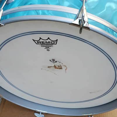 Trixon Luxus 3pc Drum Set 1960’s  - Aquamarine Satin Flame image 10