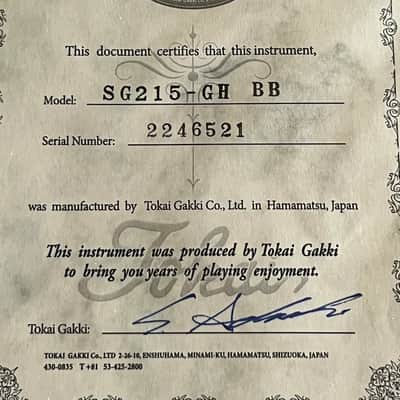 Tokai SG-215 GH BB Premium Series Japan in Black Beauty with Gold Hardware 2246521 image 8
