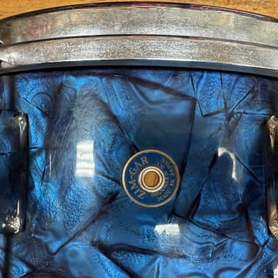 Vintage Zim-Gar Snare MIJ circa 1960s blue pearl with stand, case image 2