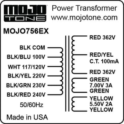 Mojotone Tweed Deluxe 5E3 Power Transformer image 2