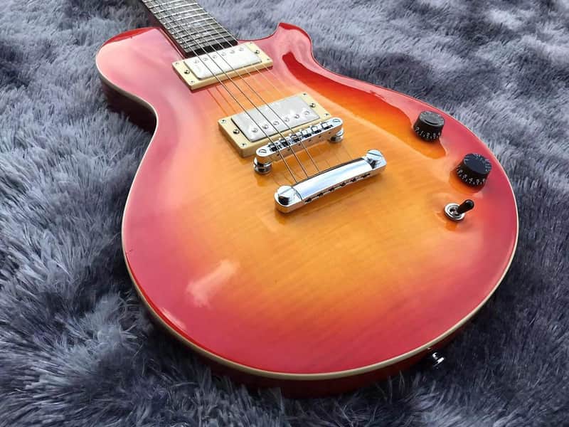 Custom LP Style Guitar Cherry Burst Finish, Maple Neck and Rosewood Fingerboard image 1