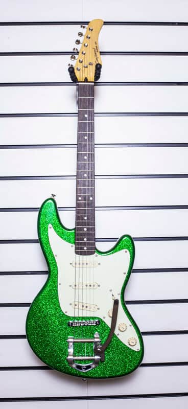 Electric Guitar Solid Body Tanglewood Super Six Green Bigsby Style Tremolo Y-51- image 1