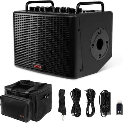 40 Watt Acoustic Combo Amplifier Rechargeable Guitar & Vocal Two Channels Guitar Amp with Drum Machine Reverb Chorus Delay Effects and Bluetooth XLR & Aux image 3