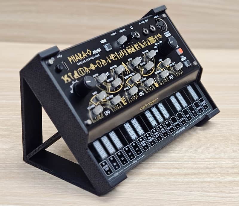Behringer PHARA-O MINI Analog Polyphonic Synthesizer with The Analog Source 45 Degree Angled Desktop Stand image 1