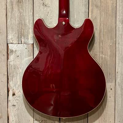 D'Angelico Premier DC Semi-Hollow Double Cutaway with Stairstep Tailpiece Trans Wine, Pro Setup Very Nice ! image 9