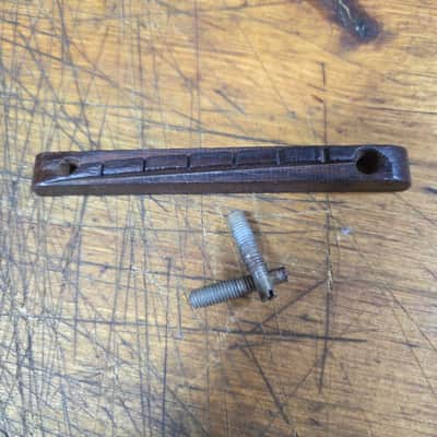 Vintage RARE Original 1957 Kay K-161 or Silvertone1382L Jimmy Reed Wood Guitar Bridge with Adjustment Screws Luthier Parts image 1