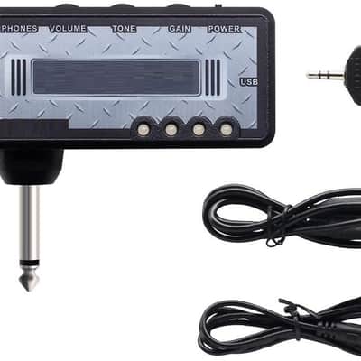 Guitar Headphone Amp, Mini Guitar Amplifier Plug-in USB Chargable Portable High Gain Tone with Delay Carry-On Pocket Bedroom Effects for Electric Guitar image 2