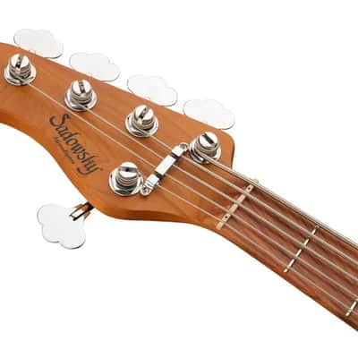 Sadowsky MetroExpress 21-Fret Vintage J/J Bass, Morado Fingerboard, Lefthand, 5-String - Solid Olympic White High Polish image 6