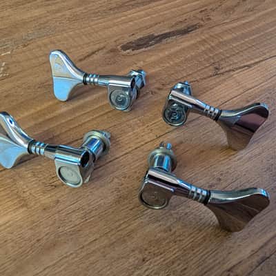 Schaller Bass Guitar Tuning Pegs Vintage Mid 1970s Nickel 2 Pegs Good 2 For Parts image 1