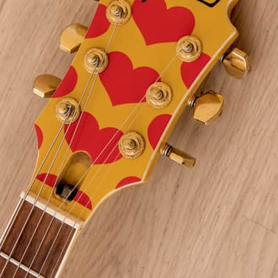 Burny Mockingbird MG-145S HY Hide X Electric Guitar Yellow Heart w/ Sustainer, Japan Fernandes image 4