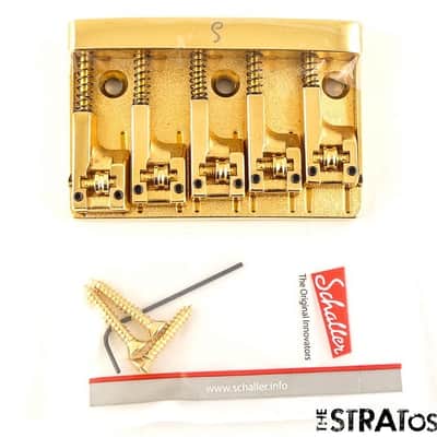 NEW Schaller High Mass 5 String Bass BRIDGE w/ Rollers Badass Gold BB-0322-002