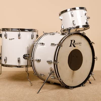 1970s Rogers "New England White" Drum Set 14x22 9x13 16x16 image 1