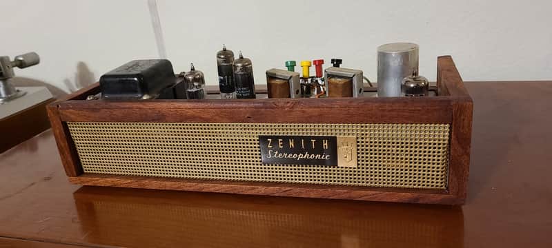 Fully Restored Zenith Single Ended 6AQ5 Power Amp With Custom Reclaimed Mesquite Wood Case And Metal Grill! image 1