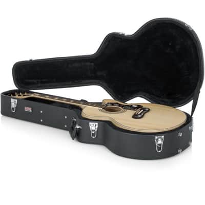 Gator GW-JUMBO Deluxe Wood Case for Jumbo Acoustic Guitar - Black image 1