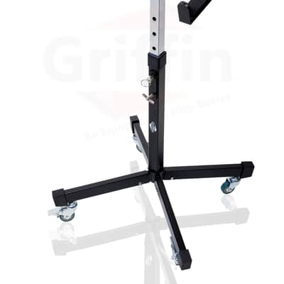 GRIFFIN Rolling Studio Mixer Stand DJ Cart (MobileTILT Series) – Standing Rack On Casters with Adjustable Height – Portable Mount Turntable Holder For Digital Drum Machine, Mixing Audio Music Gear image 7