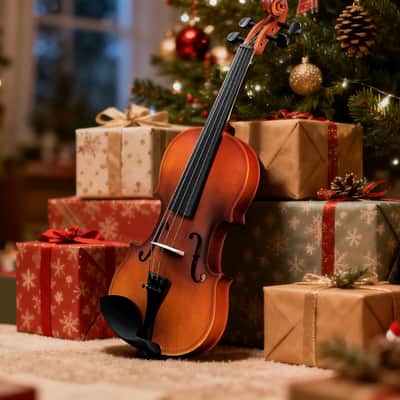 New 4/4 Full Size Natural Color Acoustic Violin w/ Case Bow | Reverb