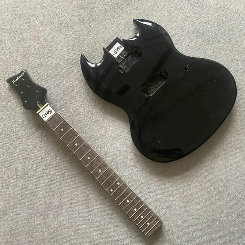 Black Palmer Glossy Black Guitar Basswood Body with Maple Neck, Rosewood Fingerboard image 1