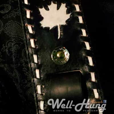 Well-Hung "MAYHEM" 3" padded leather guitar strap hand-tooled/dyed image 6