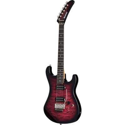 Kramer 84 HH Quilt Electric Guitar - Magenta Burst image 2