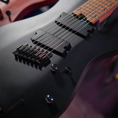 Cort KX307MS Open Pore Black Multi Scale 7 String Electric Guitar image 5