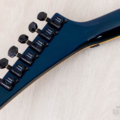 2001 Jackson Stars Japan Pride Kelly J.P. KE/E-230 Trans Blue Quilt Top w/ EMG, Floyd Rose, Case & Tags image 5