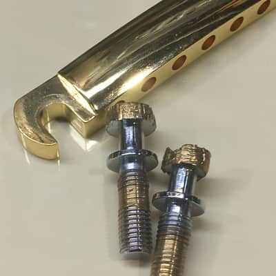 2 Gibson USA Les Paul LP SG Relic Guitar Gold Bridge Posts + StopBar Tail Piece image 3