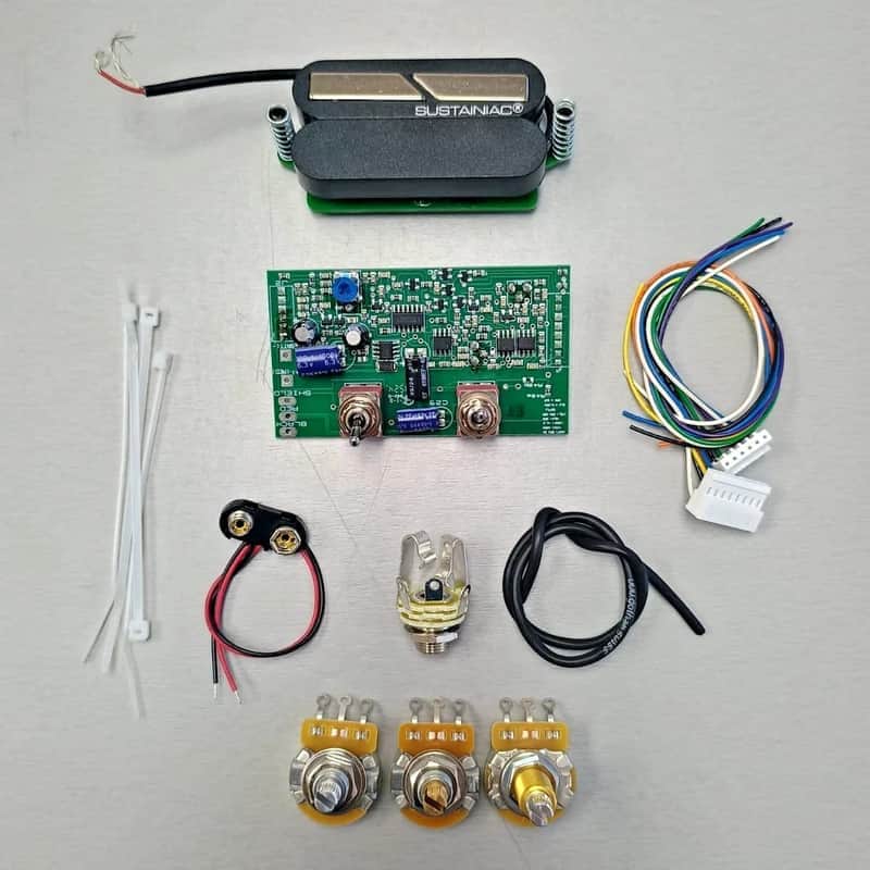 SUSTAINIAC OEM kit with Black Humbucker Driver, Volume, Tone & Sustain Gain Pots image 1